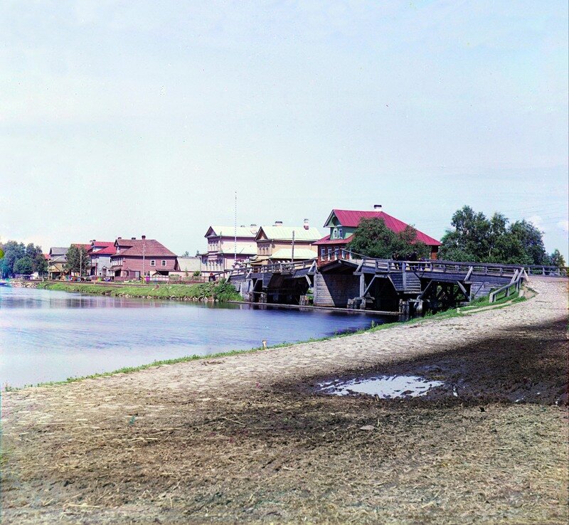 Бичевой мост в селе Лава, 1909 год