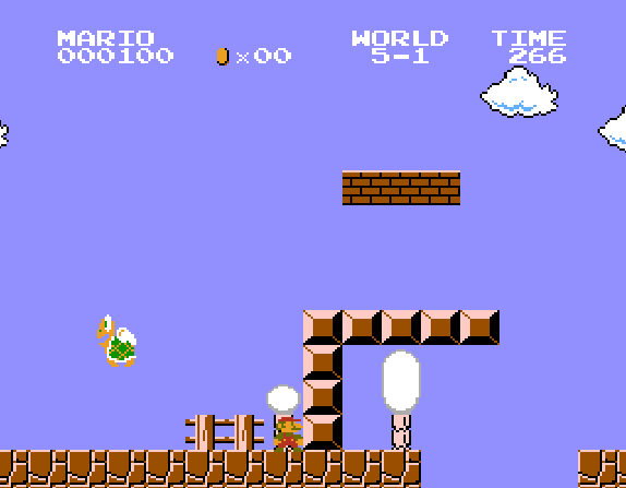 «Звезда неуязвимости» в мире 5-1 в игре «Super Mario bros.» на Денди