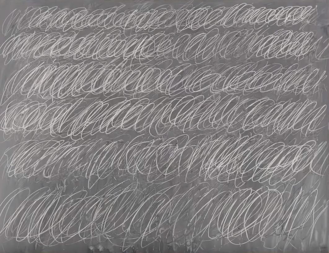 Сай Твомбли «Без названия» (1971), бумага, малярная краска, мелки