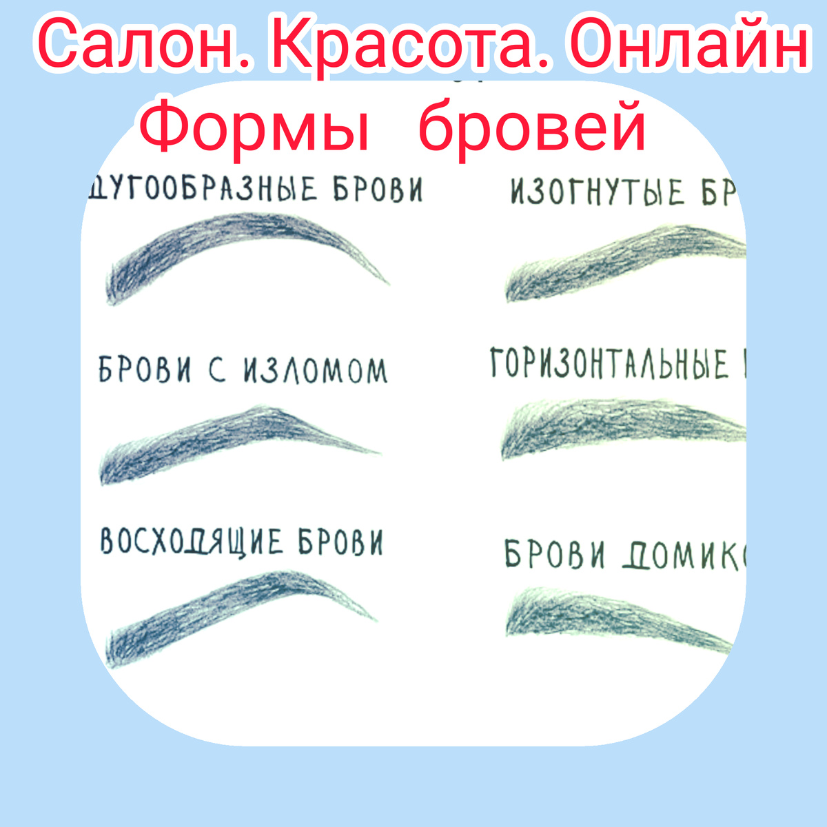 Фото из свободного доступа в инете 6 форм бровей