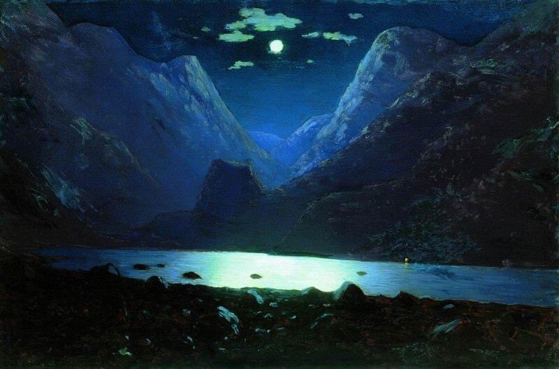 Архип Иванович Куинджи. Дарьяльское ущелье. Лунная ночь.