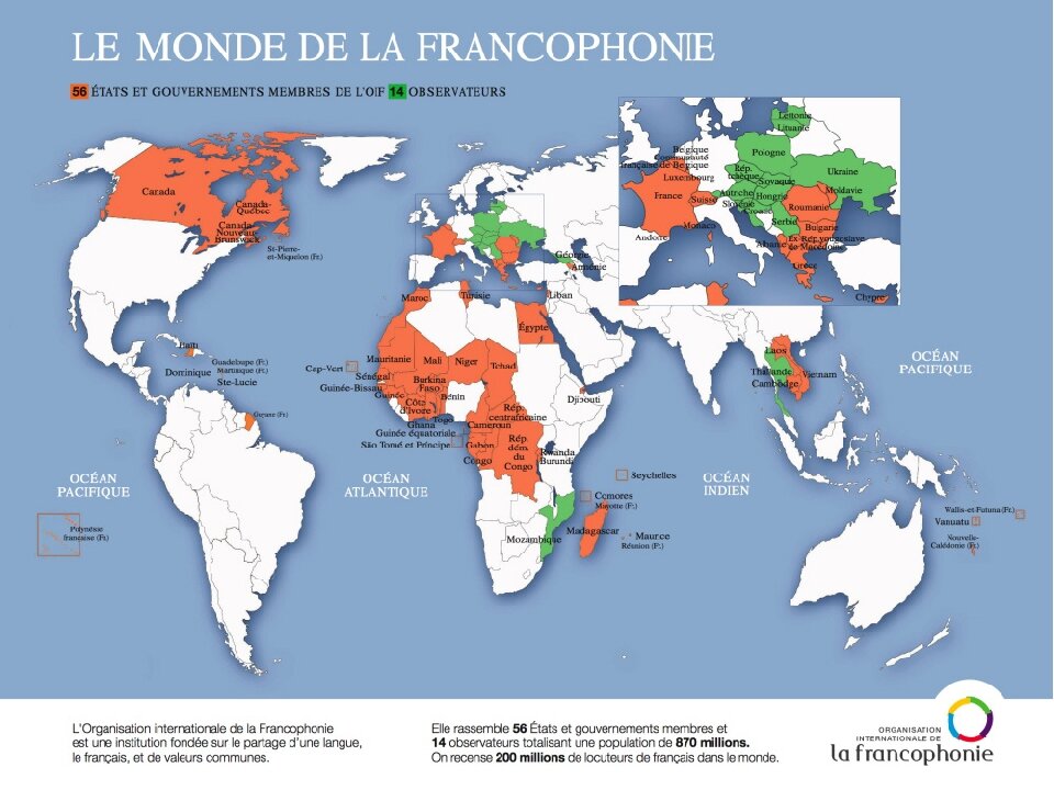 Карта Франкофонии