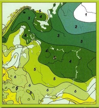 Карта морозостойкости растений