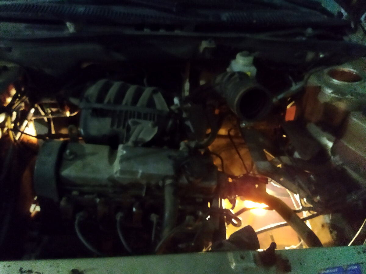 Вид сверху на подкапотное пространство.