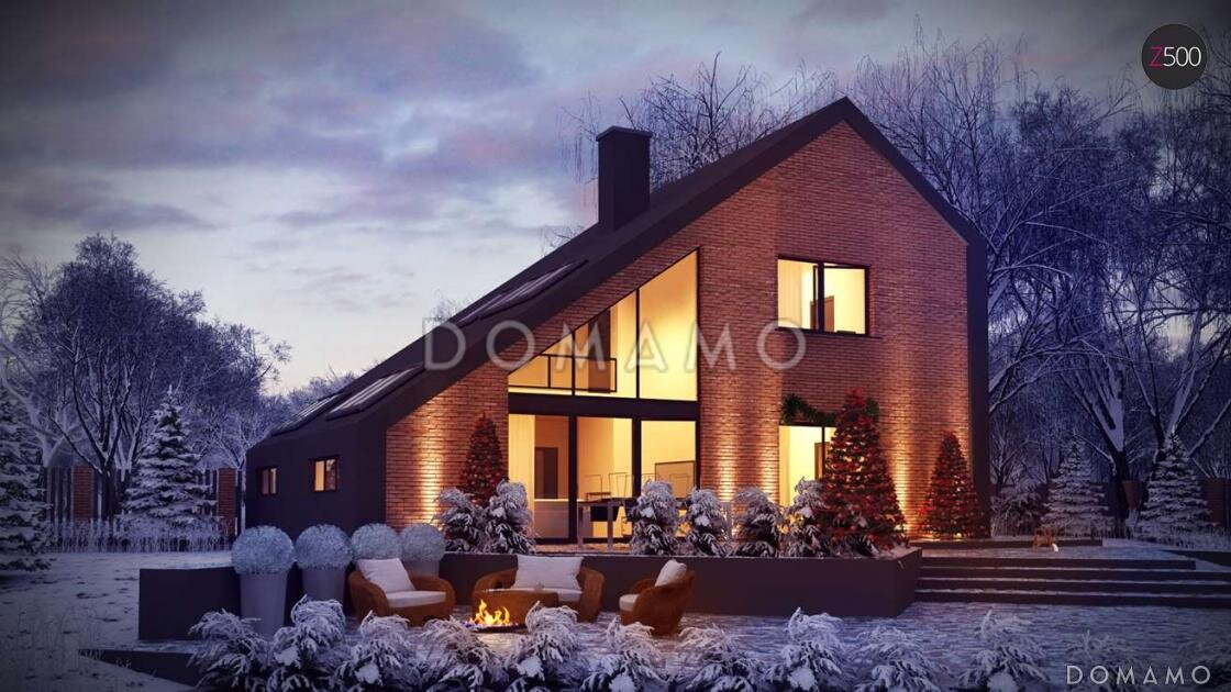 Дом с большой открытой террасой (проект D4556 на сайте domamo.ru)