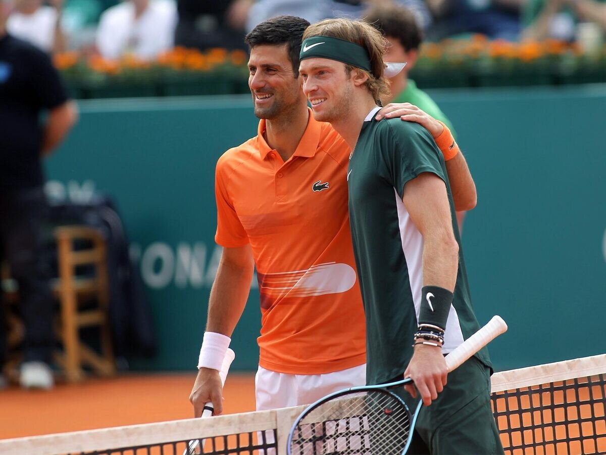    Новак Джокович (Сербия) и Андрей Рублев© РИА Новости / Александар Джорович