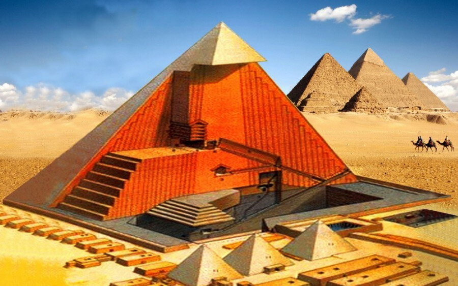 Пирамида в разрезе, Гиза, Египет. Фото: kramola.info