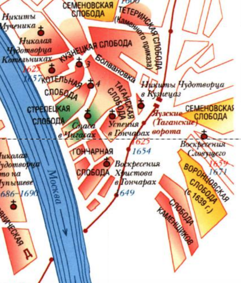 Карта слобод москвы