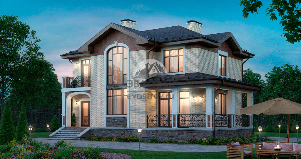 Проект двухэтажного дома 90-54GL