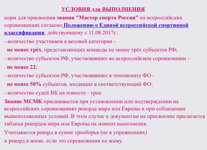 с таким списком требований, получить звание МС, гораздо сложнее...