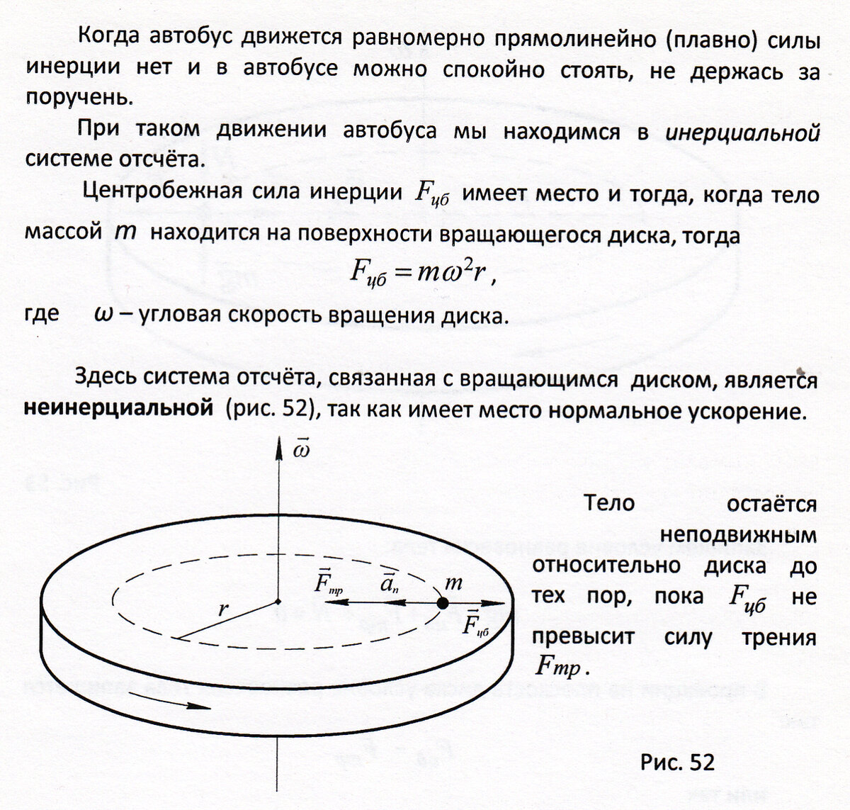 Сила инерции вращения