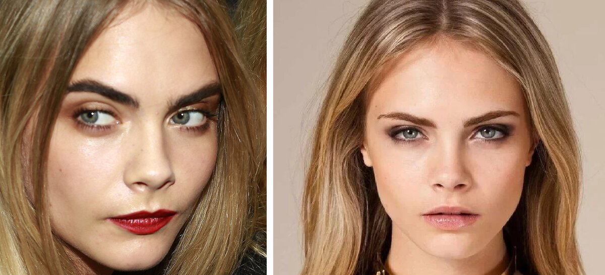 Разная ширина и цвет бровей