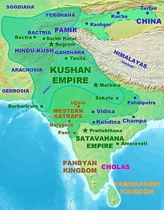 Кушанское царство с зависимыми территориями в период правления царя Канишки