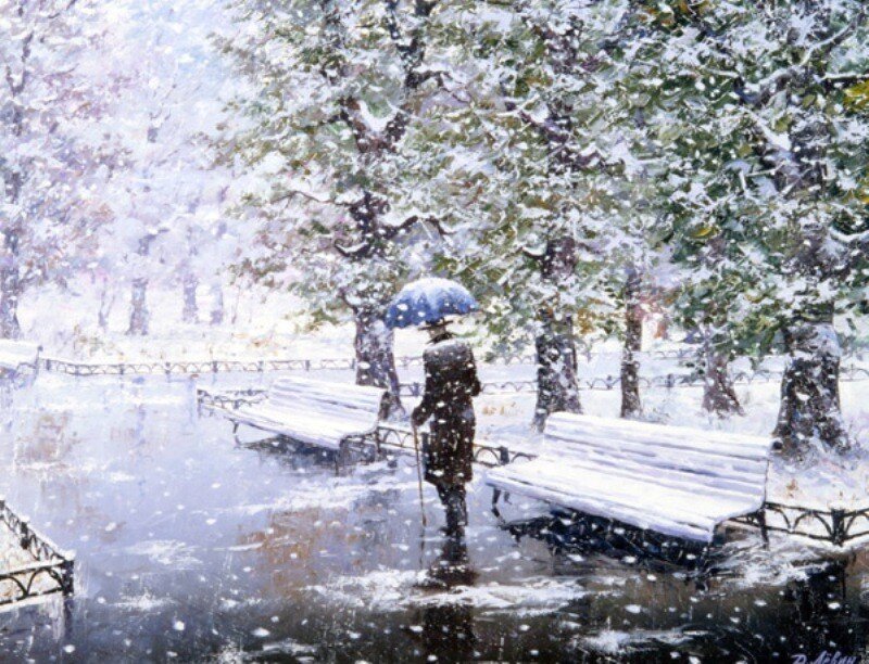 Рисунок к песне снег идет