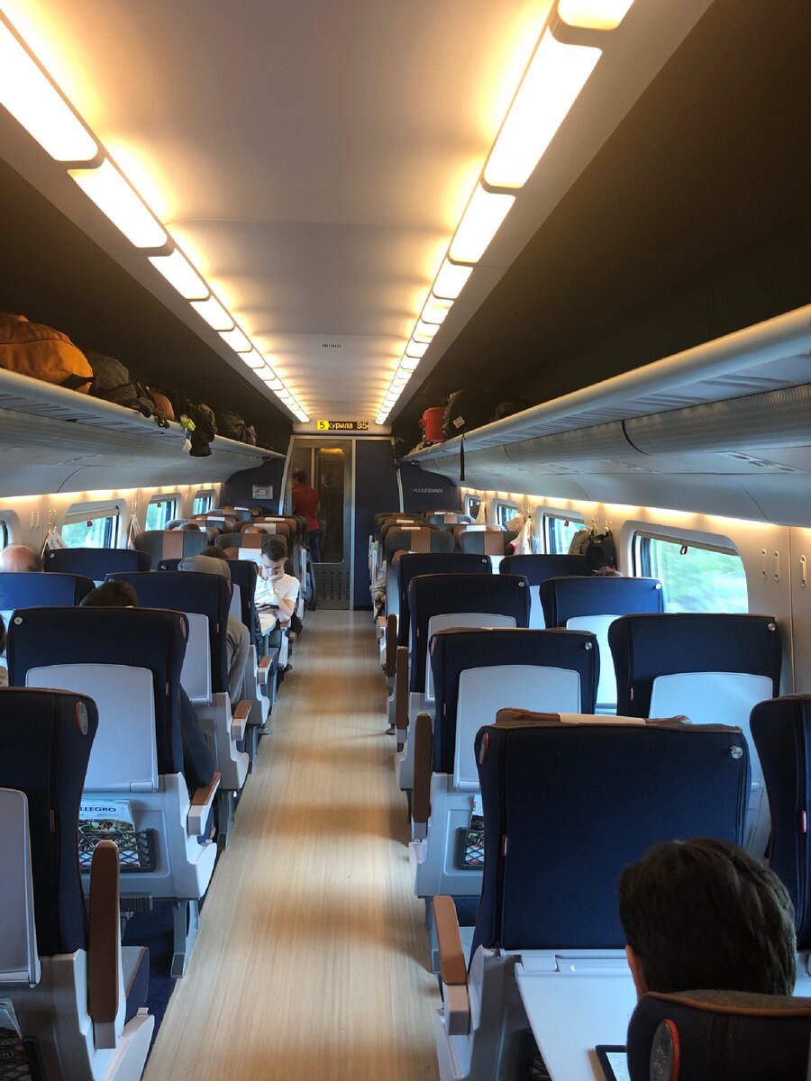 В салоне поезда.