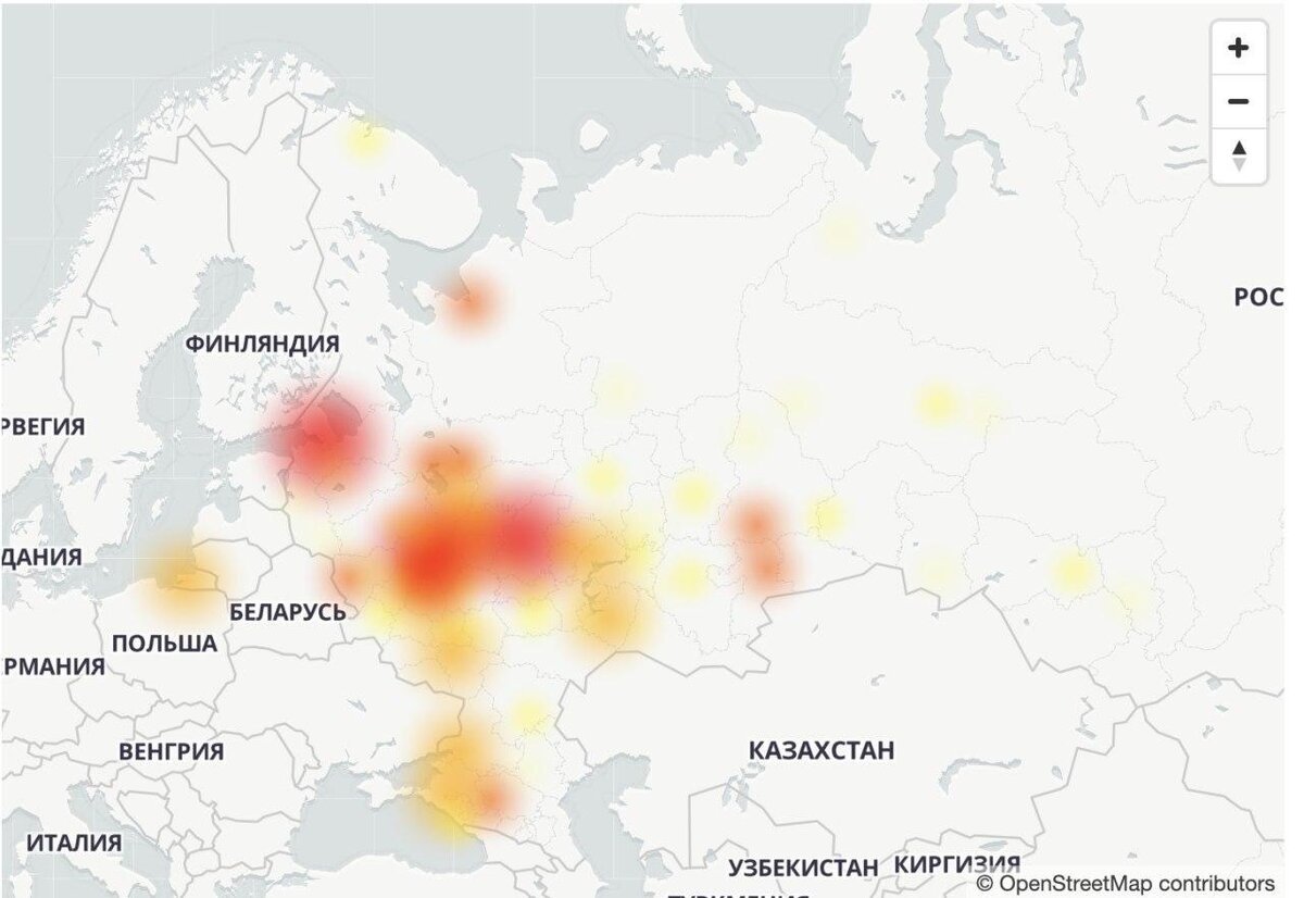 Карта сбоев ютуб