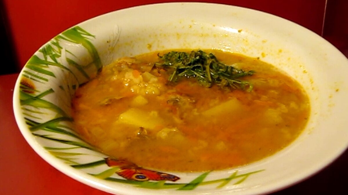 Постный суп с килькой