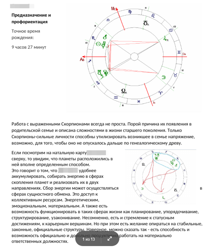 это написано астрологом не из моей Школы: видно не только по программе (я работаю в ZET), но и по отсутствию секунд в ректификации. Коллега работает в системе домов Плацидус.