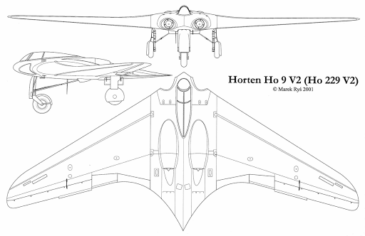 Схема Ho.229 . Источник изображения : Уголок Неба.