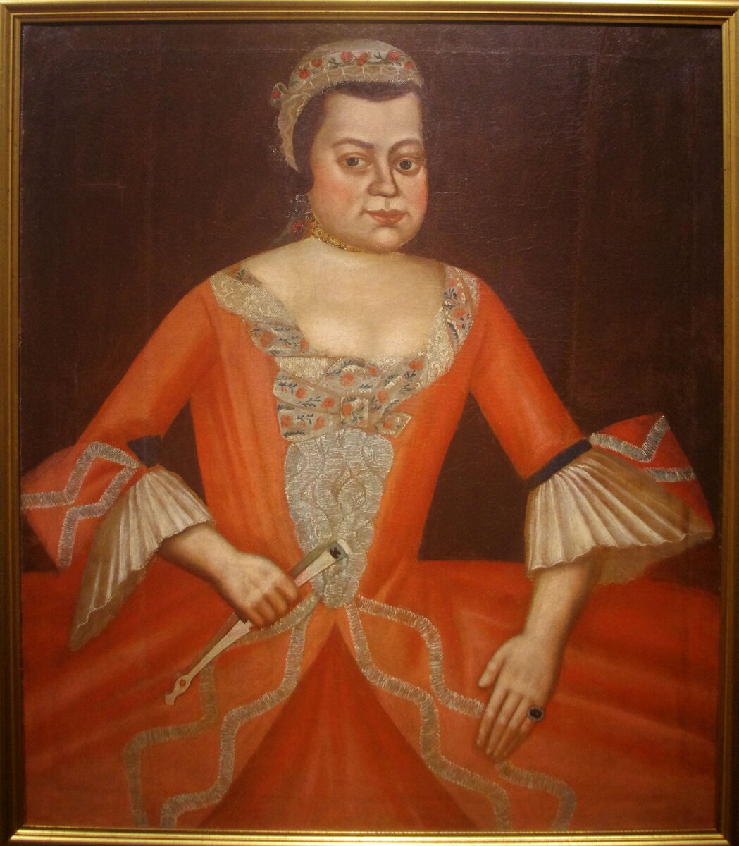 Неизвестный художник. Портрет Фелицаты (Филицаты) Афанасьевны Алябьевой. 1750 г. Холст, масло; 95х81,5 (фото с сайта "Сокровища музеев России". Выставка в Музейно-выставочном объединении Манеж)