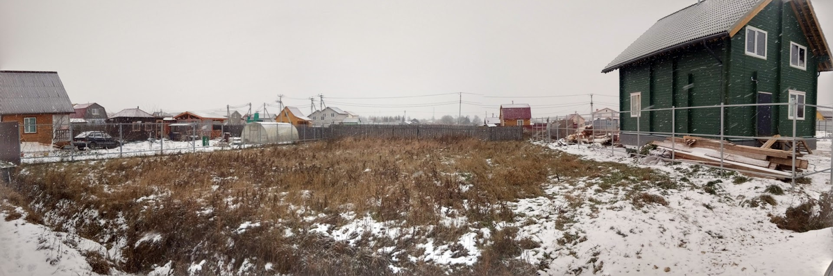 Панорама участка, который понравился больше всего, его то мы и купили