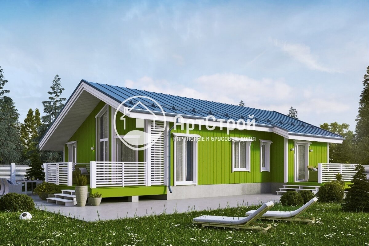 Внешний вид дома «Маарика» с фасадами разных цветов