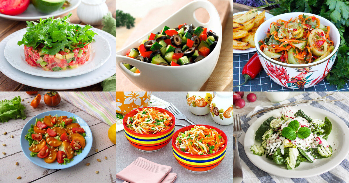 Летние салаты: рецепты из летних овощей и зелени с пошаговыми фото | Меню недели