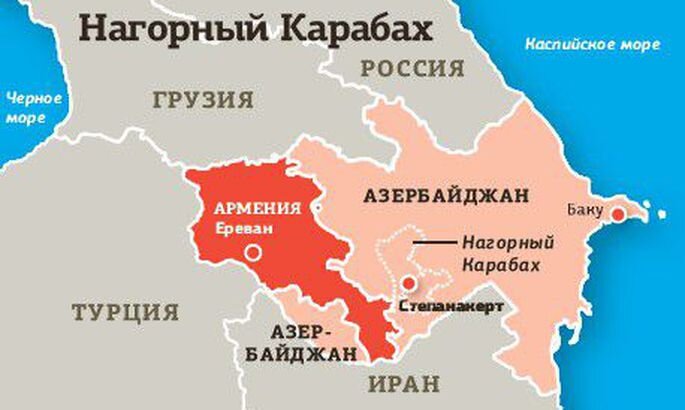 Нагорный Карабах и соседние страны. Фото из открытого источника Planeta.press