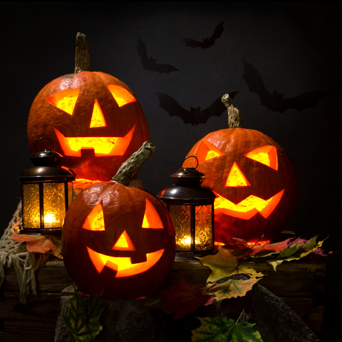 Фотография тыкв на в стиле Хедлоуина