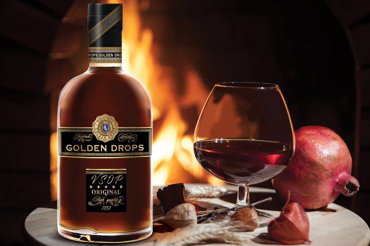 Российский коньяк Golden Drops