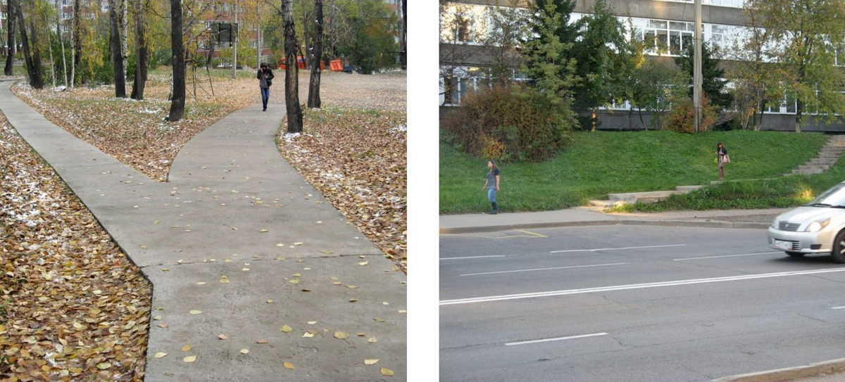 В Иркутске на месте протоптанных троп появились постоянные дорожки в Студгородке и около Госуниверситета 