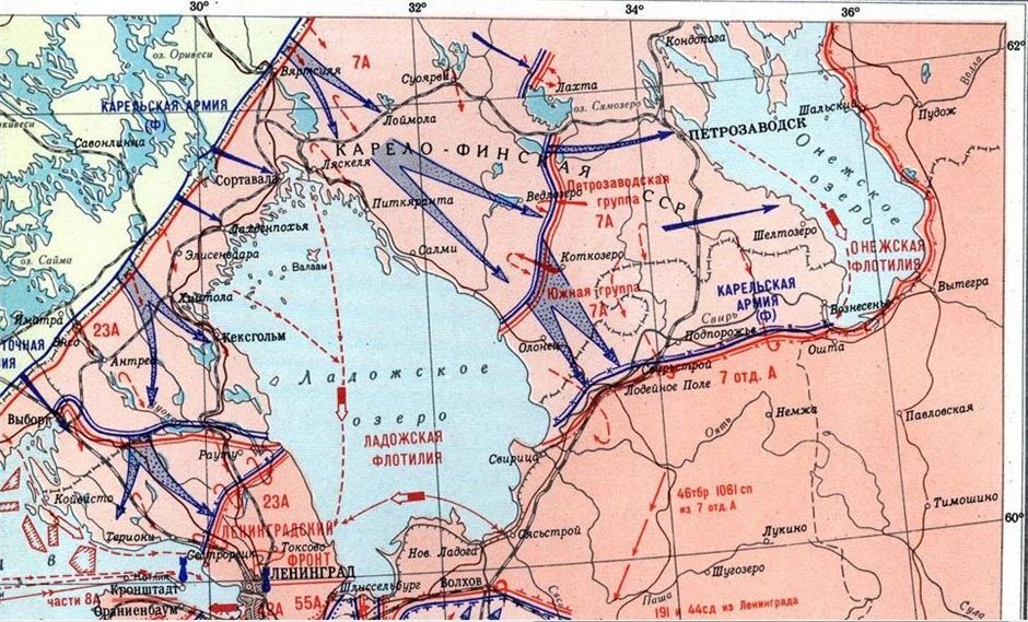 Карта боевых действий финской войны 1940