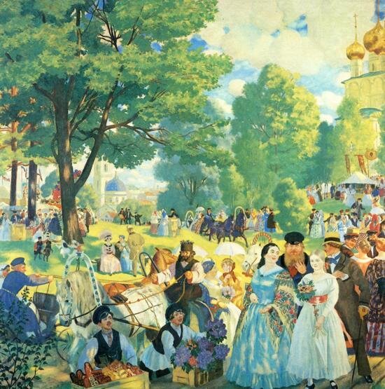 Б. Кустодиев «Троицын день»  
