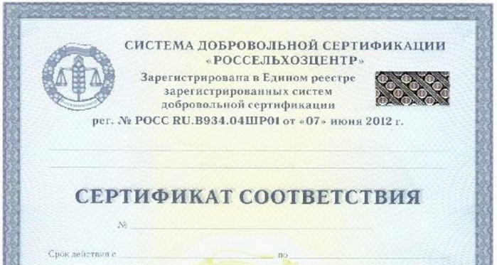 На фото: Пример сертификата соответствия