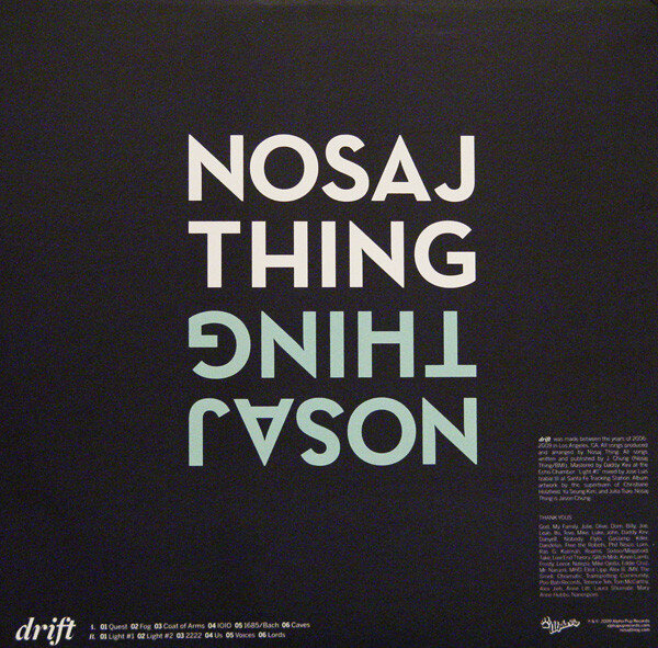 Nosaj Thing - Drift (2009, Alpha Pup Records – APR-025) - оборот обложки