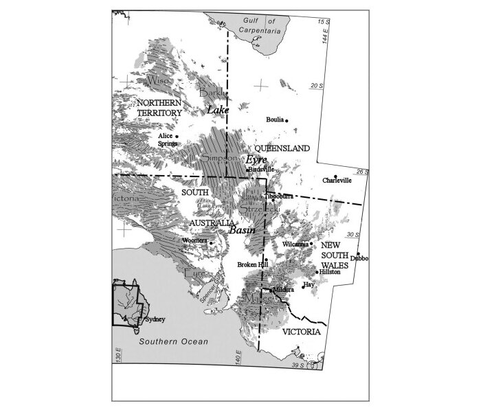  Карта центрально-восточной части Австралии, на которой изображены 12 репрезентативных станций сбора пыли в бассейне озера Эйр в провинции BoM. -https://ars.els-cdn.com/content/image/1-s2.0-S2212094713000248-gr1.jpg