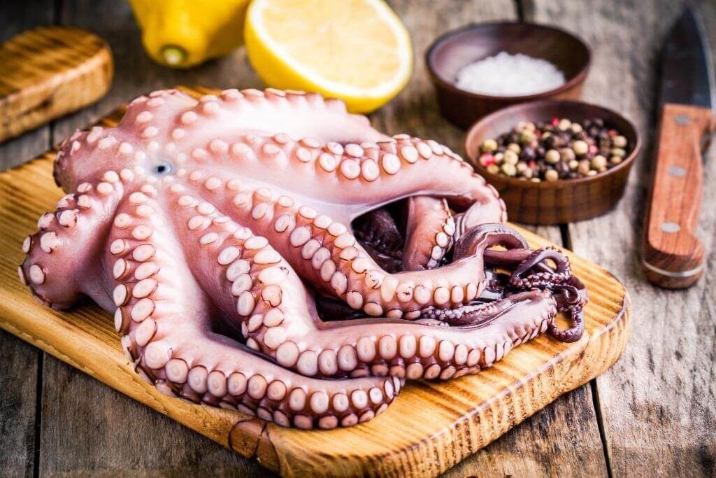 Осьминог в сыром виде.