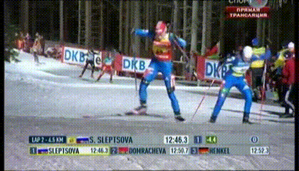 Слепцова на лыжне