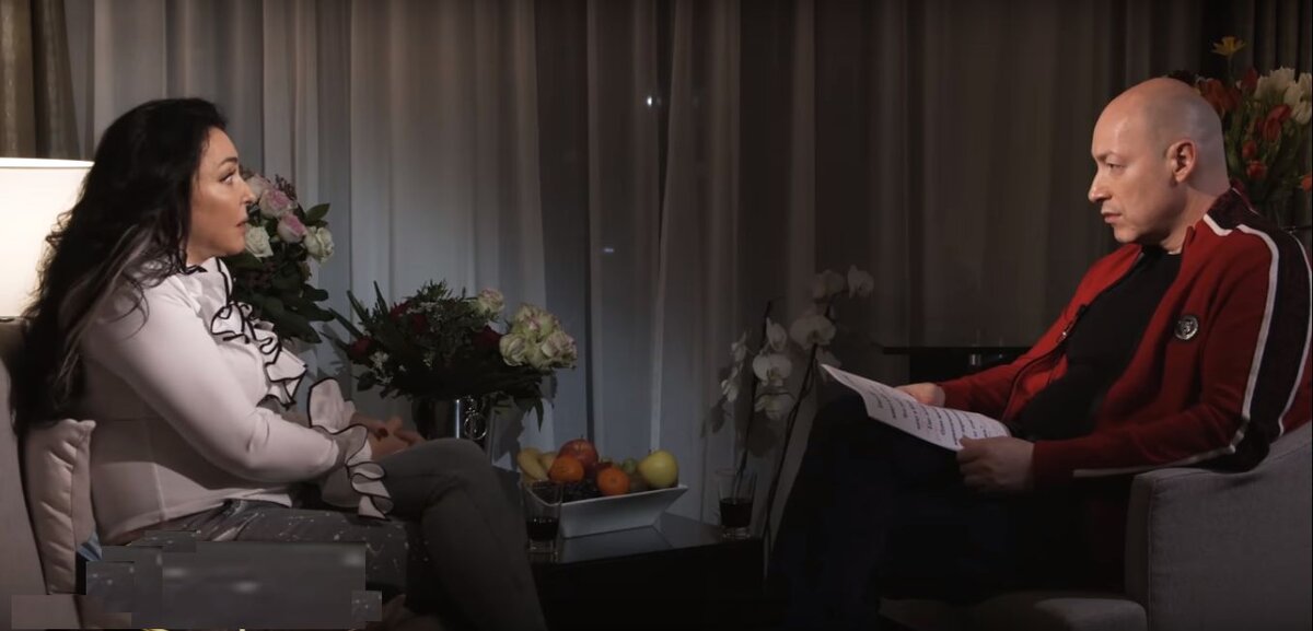 Лолита Милявская даёт интервью Дмитрию Гордону. Скриншот автора