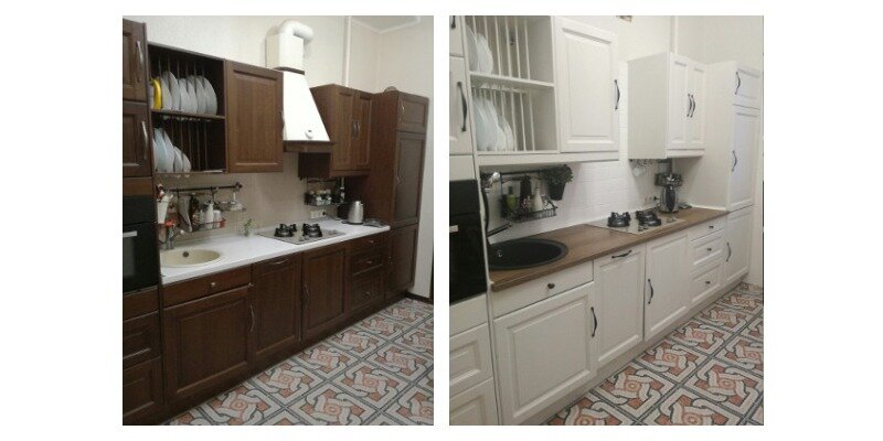 Фото кухни БЫЛО/СТАЛО Автор @snowflakepuh