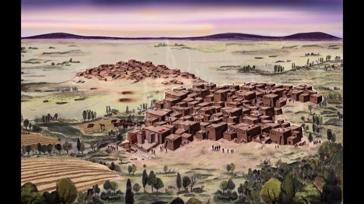 Реконструкция общего вида поселения Чатал Хююк. Фото из открытых источников.