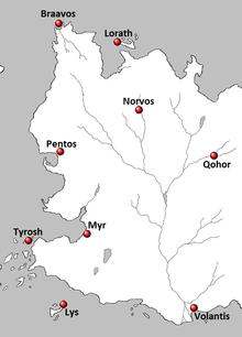 Девять вольных городов и их расположение.  