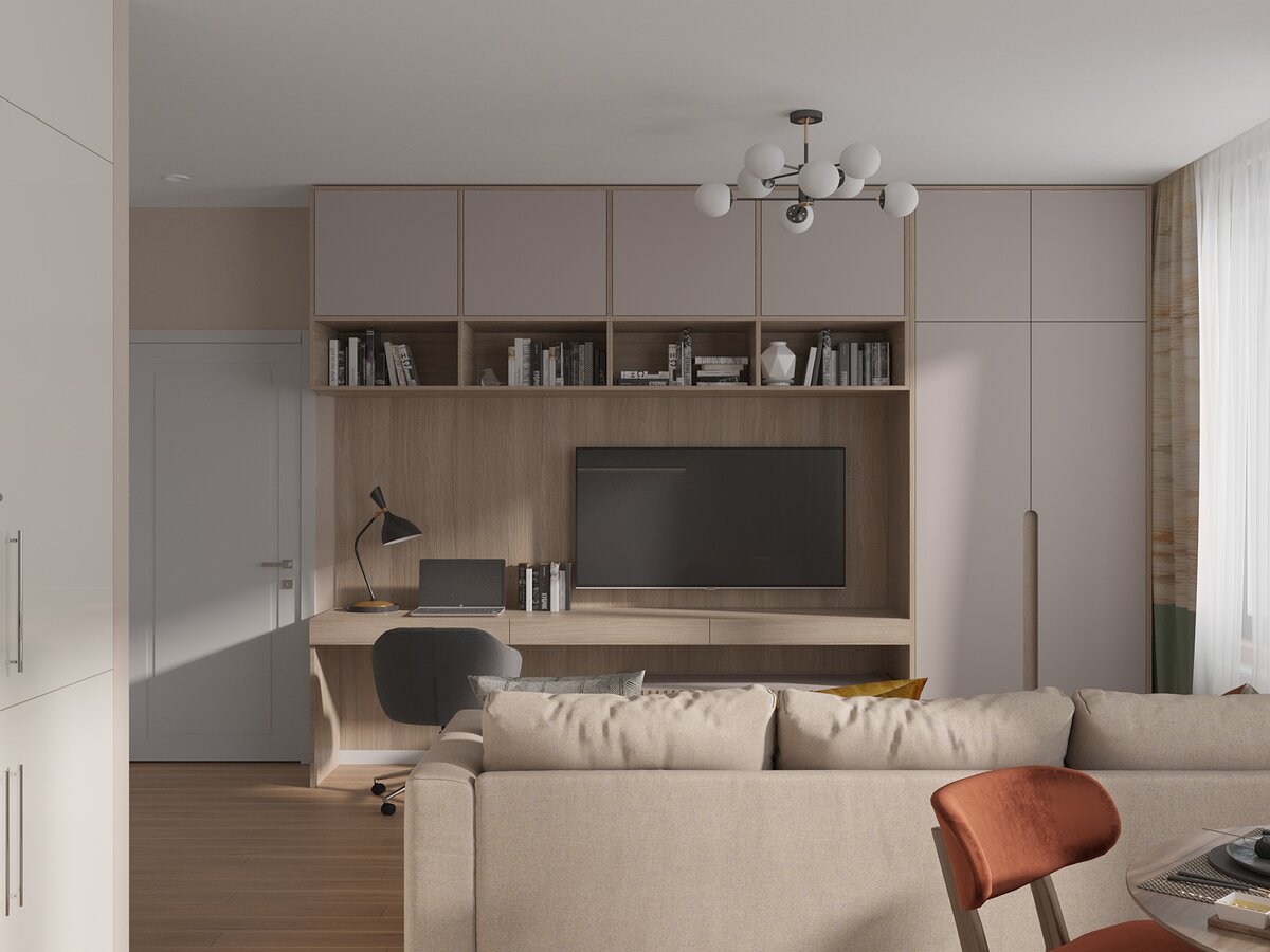 Кухня-гостиная в проекте интерьера квартиры SOVA interiors