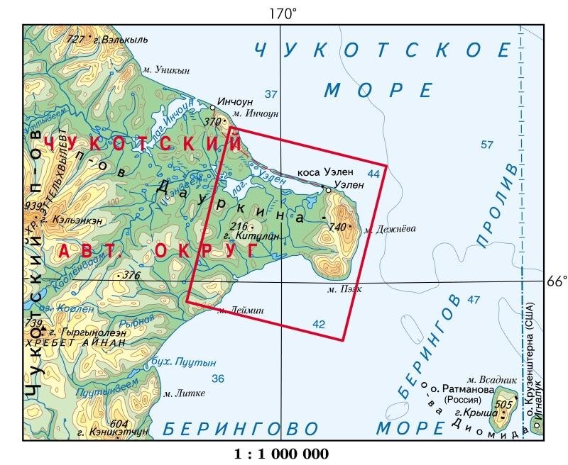 Мыс дежнева на карте россии