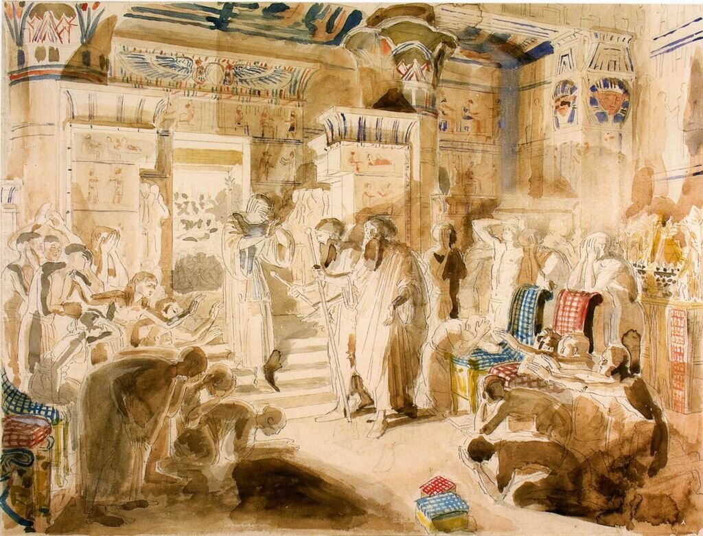 А.А. Иванов. Фараон просит Моисея и Аарона вывести еврейский народ из Египта. 1840-1850-е. Третьяковская галерея, Москва