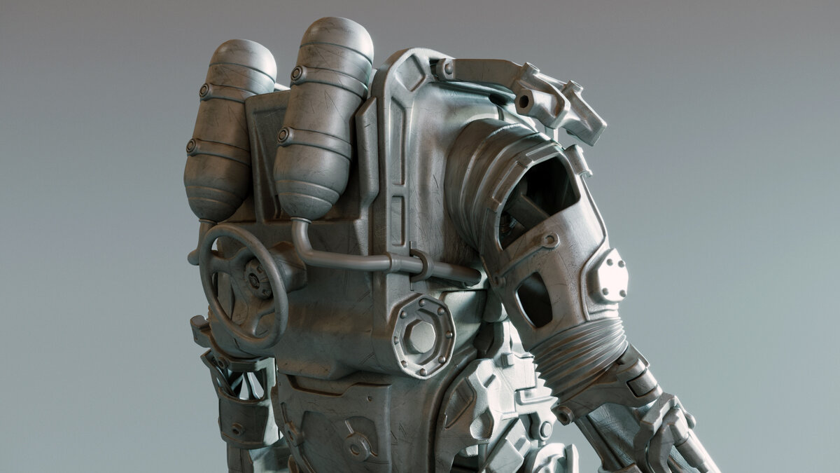 Power Armor, Frame - Fallout 4 Fan Art. Part 1. Модель рамы силовой брони.  | Alaf 3D Art | Дзен