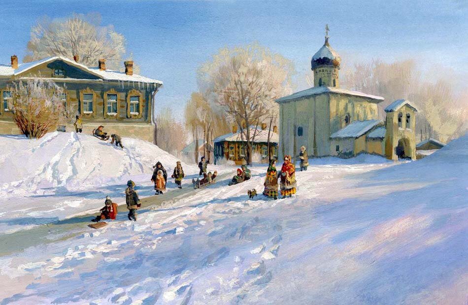 Зимний день картина