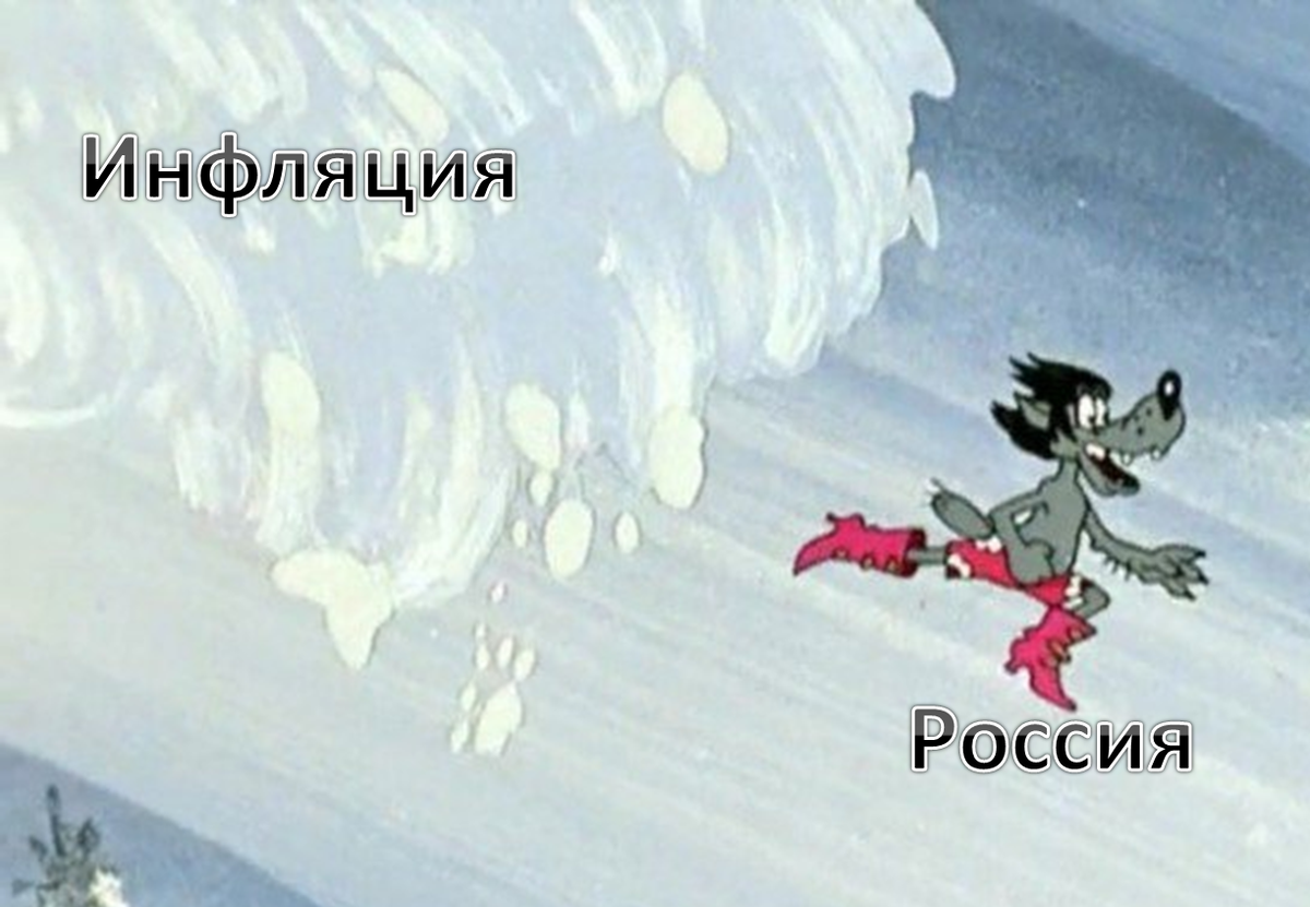 Кадр из "Ну погоди" очень наглядно демонстрирует разгон инфляции.