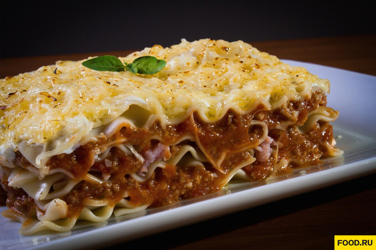 Творожная лазанья с мясом