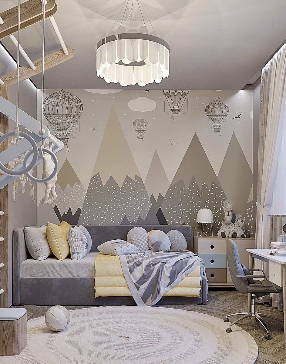 Проект детской 15 кв.м в загородном доме 